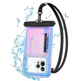 IPX68 Waterproof Phone Pouch with Lanyard - Dazzling Purple