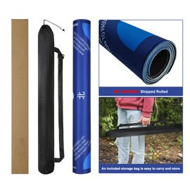 Mahjong Mat, No Creases Mahjong Mat for Table, 31.5x31.5 Inch Anti Slip Noise Reduction Mah jongg Mat, Mahjong Gifts with Carrying Bag, Mahjong Table Mat for Dominoes, Poker, Card, Board Games (Blue)