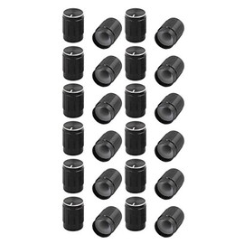 sourcing map 24 Pcs 6 mm Diameter Aluminium Round Potentiometer Rotary Knob Cap Black DE de