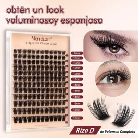 Pestañas Extensions Kit 144 Piezas H019 Curvatura D 8-18 Mm                                                                                           