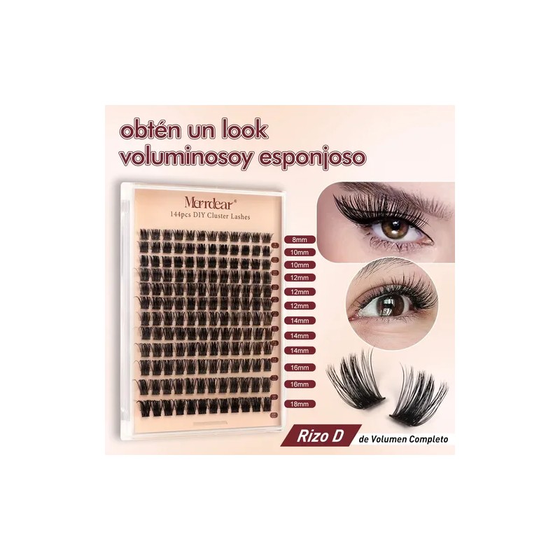 Pestañas Extensions Kit 144 Piezas H019 Curvatura D 8-18 Mm