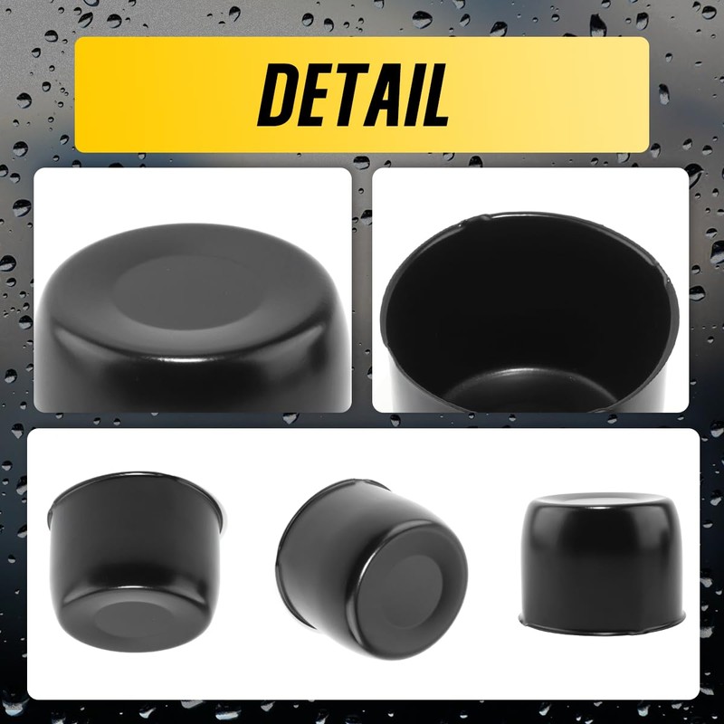 DewFlew 4Pcs 4.9" Push Through Wheel Center Caps Stainless Trailer