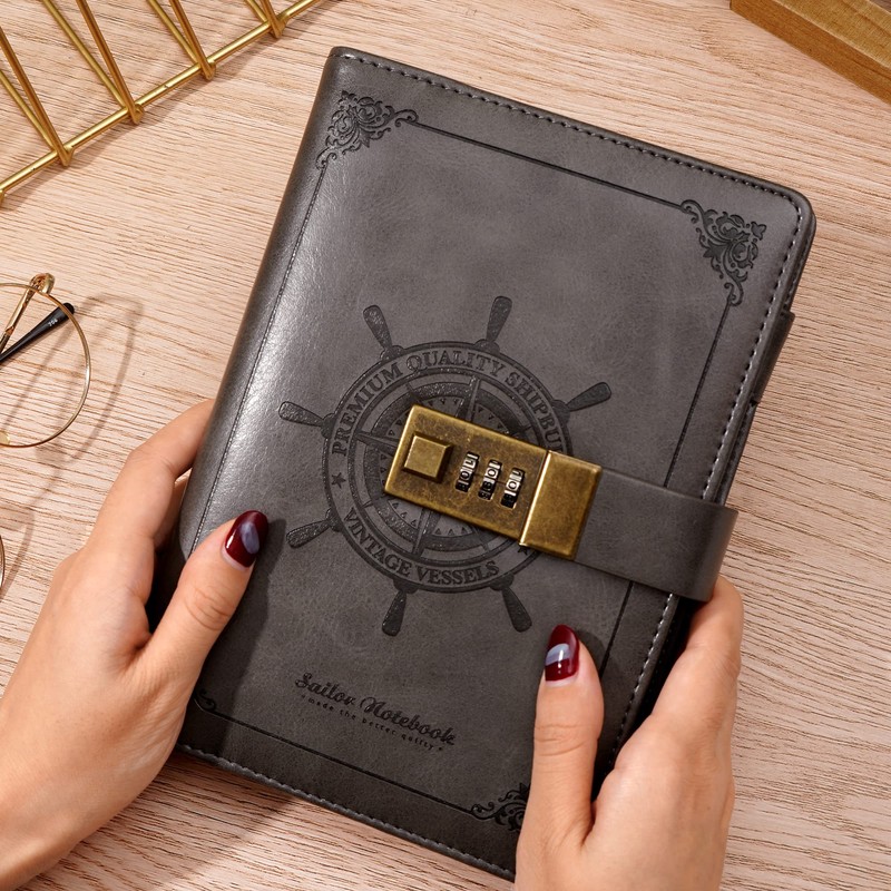 CAGIE Diary for Adults Boys Girls Men with Lock Retro
