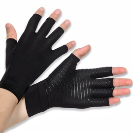 Donfri Guantes De Cobre Para Artritis Guantes De Compresión Sin Dedos Mujeres Hombres Para Rsi, Túnel Carpiano, Reumatoide, Tendinitis (S) Pequeño 1 Par