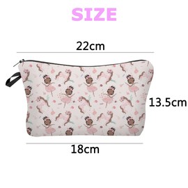 HGSHUO Ballerina Cosmetic Bag Makeup Bag with Zip Cosmetic Bag Girls Toiletry Bag for Children Women Toiletry Bag Travel, pink