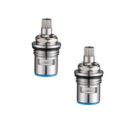 Pack of 2 Ceramic Valve Replacement Cartridge, Hot and Cold Universal Valve Ceramic Lid, Stainless Steel Tap Valve, Indoor Control Valve Ceramic Cartridge, Cartridge for Bathroom, Kitchen, Garden