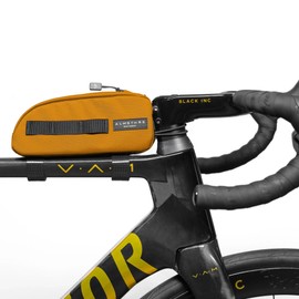 ALMSTHRE Top Tube Bag 8'' x 2'' x 3'' - California Gold | Waterproof, Secure & Stable – Universal Bike Storage with Versatile Mounting – Fits Essentials | Adventure-Ready Cycling Gear