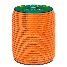 MEETOTHER 6MM Tool Rope Outdoor Rope for Camping Tent Waterproof Cloth Binding Courtyard Fence 50M Long Belt(Orange, 50)