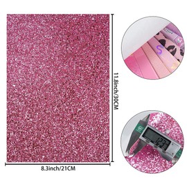 8 Pieces 8x12 Inch Faux Leather Sheets Pink Daisy Fine Chunky Glitter Metallic Litchi Patent Embossing Leopard Print Flamingo Fabric for Bows Earrings Making