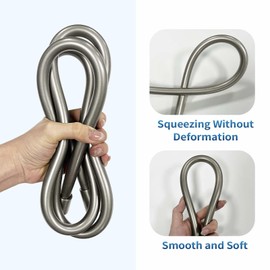 TRIPHIL Kink-free Silicone Shower Head Hose, 79" Extra Long Flexible Handheld, Premium Anti-Explosion RV Hose with Brass Insert, Brushed Nickel