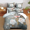 CCoutueChen Floral Butterfly Comforter Set Queen White Flower Pink Butterflies