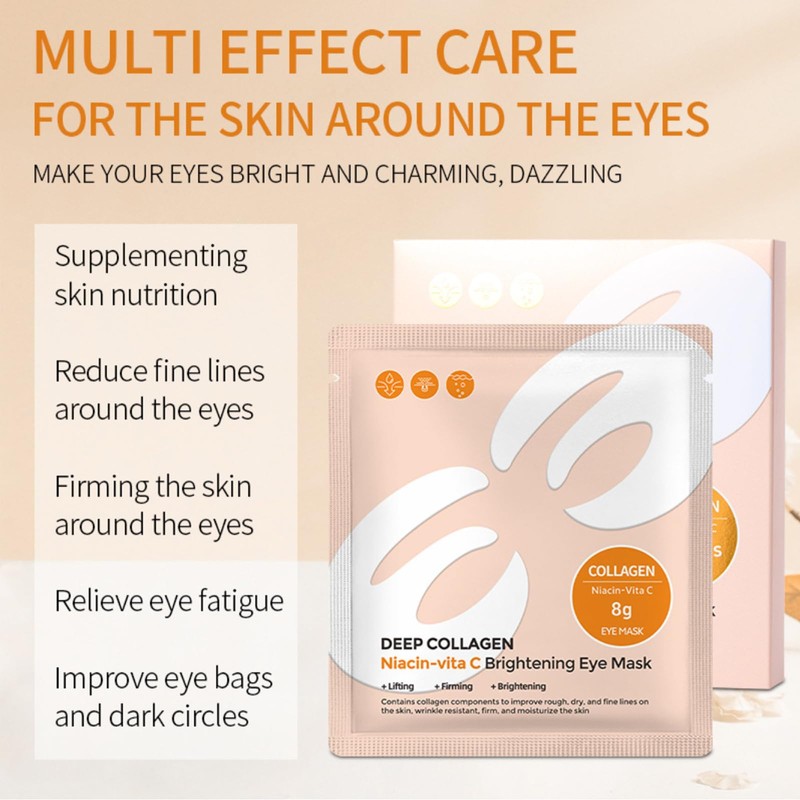 DEGHOUY E Shape Korean Eye Patches, 5 Pairs Deep Collagen