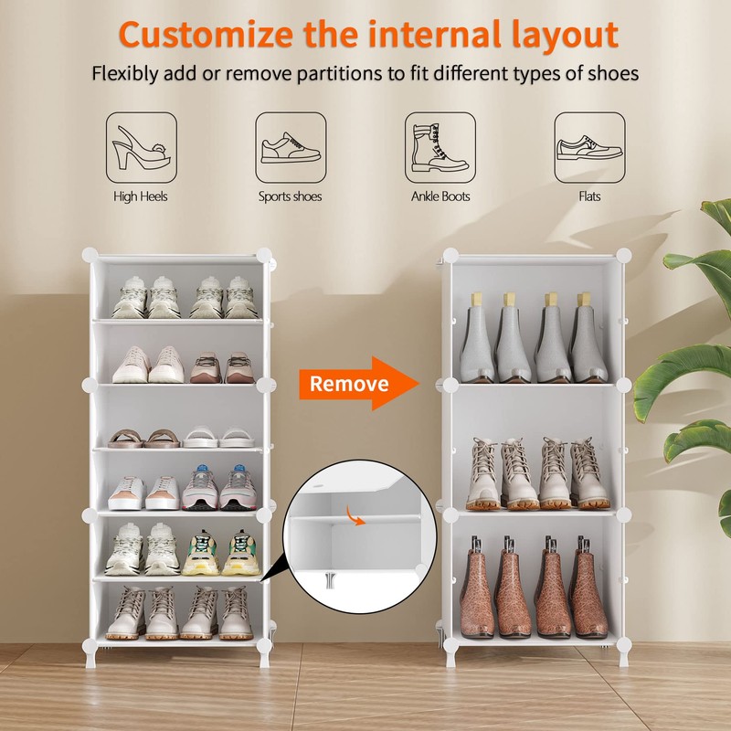 AWTATOS Shoe Rack, 8 Tier Shoe Storage Cabinet with Door,