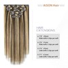 Clip in Hair Extensions Real Human Hair 70G Medium Brown/Dark