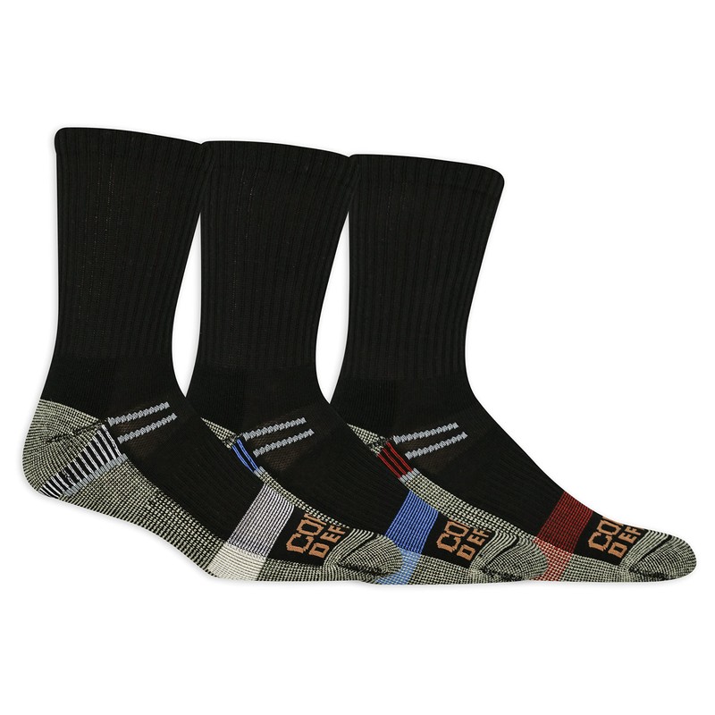 Copper Defense Men's Core Socks, Crew - Black, 6-12