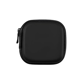 AIMALL Portable Hard Shell Bag Headphone Storage Bag Headphone Box Mini Storage Portable Bag, Waterproof PU Material, Mesh Pocket, Zipper Closure，2.95"x2.95"x1.18"