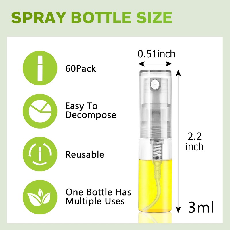 Csdtylh Mini Spray Bottle 3ml, Refillable Glass Spray Bottle, Glass