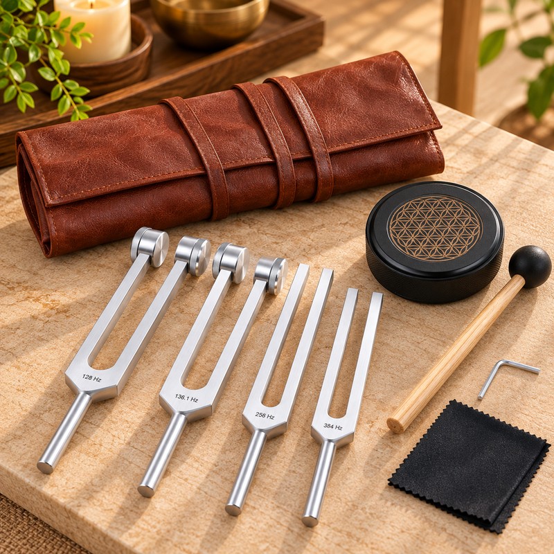Tuning Fork Set for Sound Practice – 128Hz, 136.1Hz, 256Hz