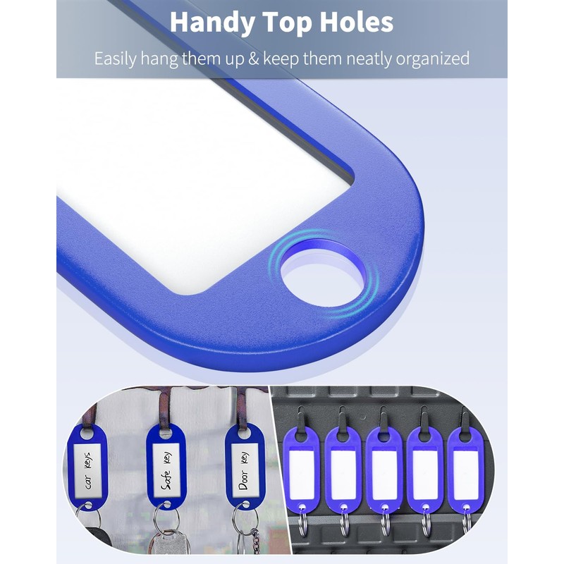 Uniclife 10 Pieces Key Tags 5.1 cm Soft Plastic Key