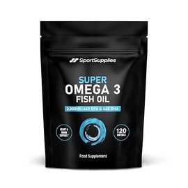 Omega 3 Fish Oil Capsules High Strength - 2,000mg Daily Serving - 33:22 EPA/DHA - 120 Softgel Capsules - SS Sport Supplies
