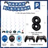 Vlipoeasn Blue 8th Birthday Decorations for Boys, Video Game Level