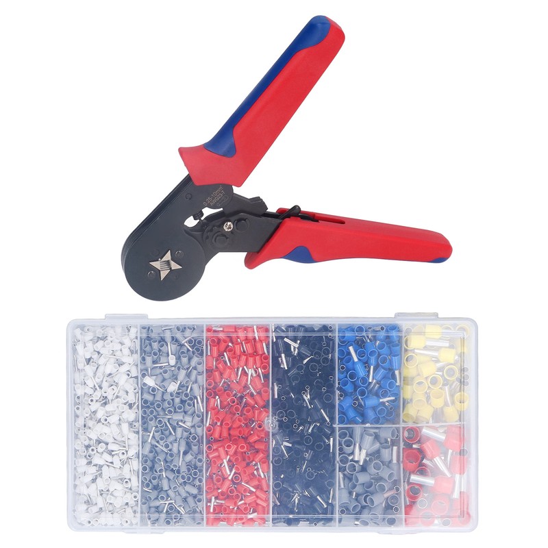 1800Pcs/Set Ferrule Crimping Tool Kit AWG 23‑7 Crimper Plier with