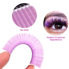 Colored Eyelash Extensions Easy Fan Purple 9-16mm Mixed D Curl Easy Fanning 0.07mm Self Premade Volume Lash Supplies