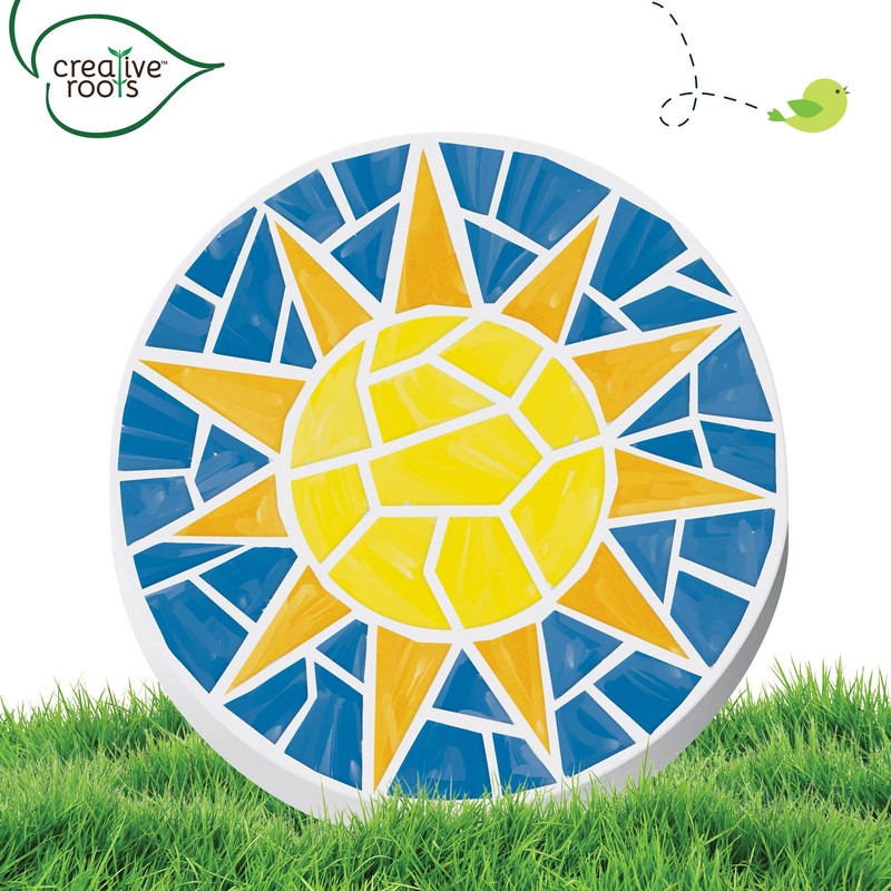 Creative Roots Mosaic Sun Stepping Stone Kit, Includes 7-Inch Ceramic