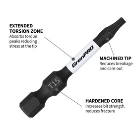 GRENPRO Screwdriving Power Bits T15-2IN*10pcs,Torx Head Bit Set,High Impact Tough Magnetic #15 1/4 Inch Hex Shank S2 Alloy Steel Star Bits Set,2" Long Drill Bit