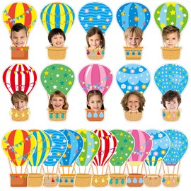 80Pcs Colorful Hot Air Balloons Cutouts Back to School Bulletin Board Hot Air Balloons Accents Paper Cut-Outs Classroom Decor for Kids DIY Craft Photo Wall Kindergarten Preschool Party Favor Supply
