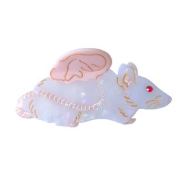 Novelty Winged Mouse Hair Clip,Cute Acetate Claw Clips,Big Hair Clips for Women,Pink