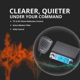 Radioddity CB-500 CB Radio Mobile Transceiver with Noise Reduction, AM FM, 4W Power Output, Instant Emergency Channel 9/19, Support PA System, and 7 Color Backlit Display, for Truckers