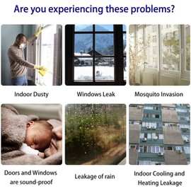 TAROSE Weather Stripping, Silicone Door Seal Strip Door, Window, 16 Feet Long, White (Width 45mm)