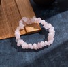 VOMONO Pink Rose Quartz Crystal Chip Elasticated Bracelet