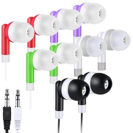 Yoley 200 Packs Classroom Earbuds Bulk Headphones for Kids School Students Children, Wholesale Class Set Durable Earphones, Individually Bagged (200 Mixed)