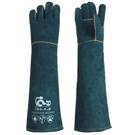 iao.v.p Animal Handling Gloves 24-inch Scratches Proof, Multipurpose Pet Gloves，Grabbing Reptile Bite Resistant XL Size, Green