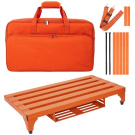 SOYAN Super Light 3.3 lb Guitar Pedal Board 22" x 12.5" Aluminum Alloy Pedalboard with Power Supply Cradle (Orange, APB-22OR)