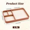 CALFOVERA 4 Grids PU Leather Velvet Display Tray Brown Leather