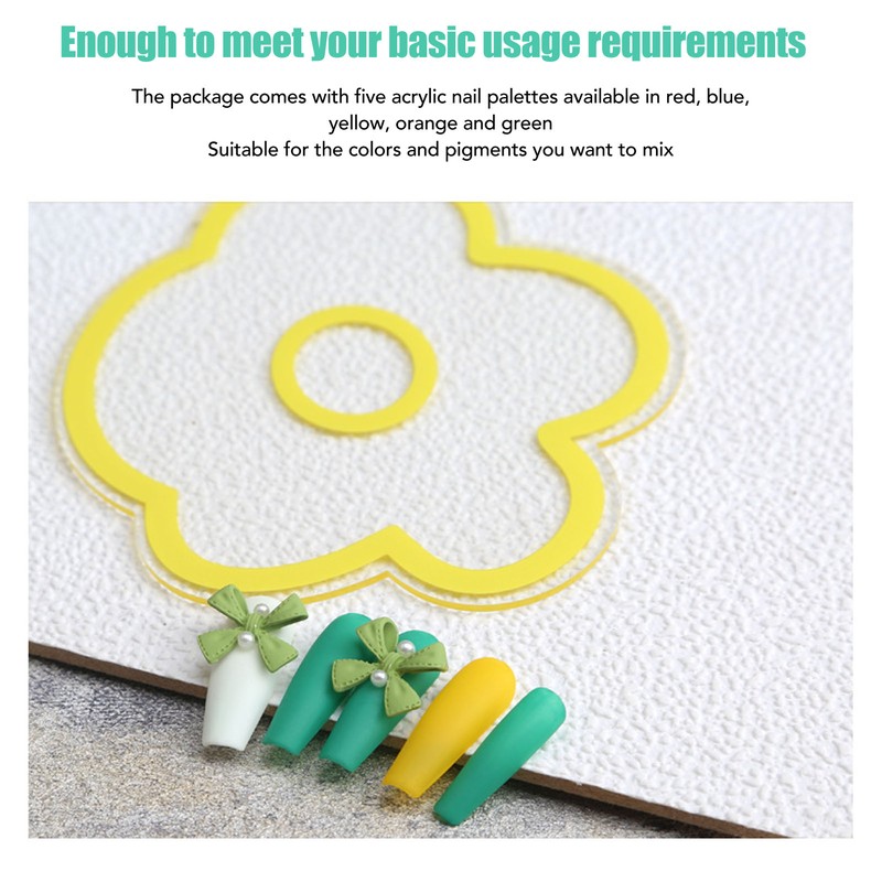 5pcs Nail Art Palette High Transparency Double Sided Thick Flower