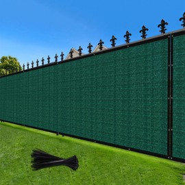 LOVE STORY 6'x50' Fence Privacy Screen Outdoor Mesh Fencing Covers Screen Fence Wind Block with Grommets for Patio Garden Wall Backyard, Dark Green (We Make Custom Size)
