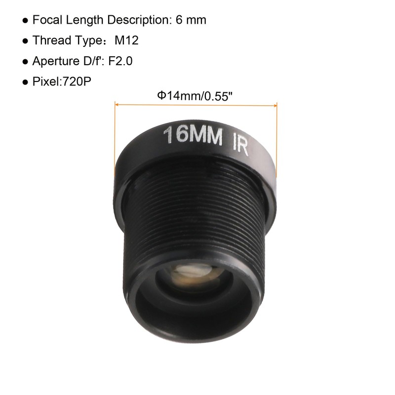 QUARKZMAN 16 mm CCTV Camera Lens 720p F2.0 FPV Wide