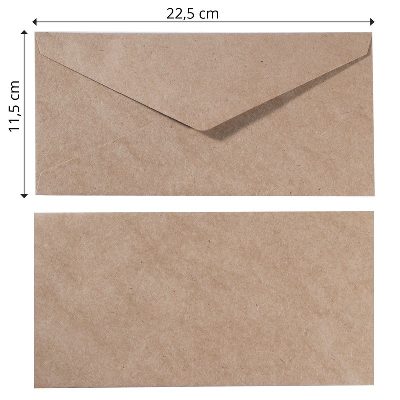 Vaessen Creative Florence Envelopes DIN Long Kraft Brown Pack of