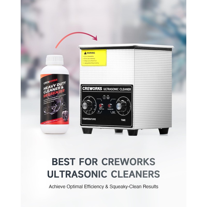 CREWORKS Ultrasonic Cleaner Solution for Carburetors and Engine Parts, 34