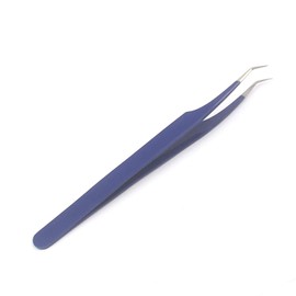 AAProTools Professional Tweezer Pack- 4 Tweezers Set- Ingrown Hair Remover Treatment. Premium Eyebrow Shaper. (Blue) Color Tweezers with Pouch A+ Quality