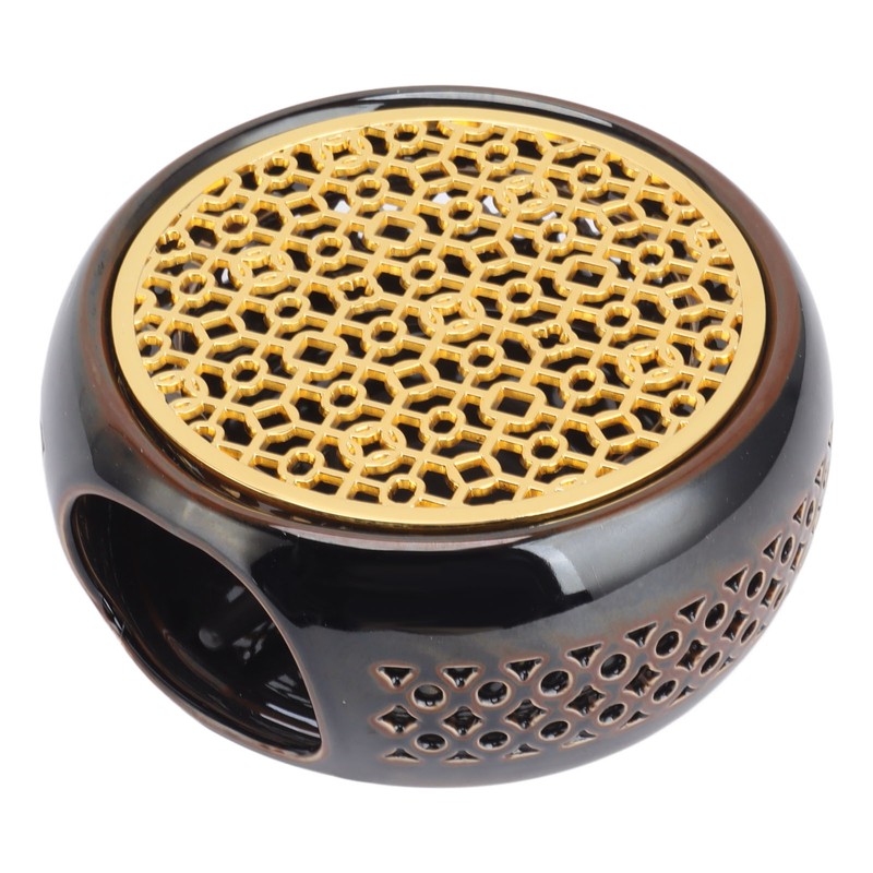 Bronze Brown Tea Light Teapot Warmer Hollow Concave Looking Ceramic