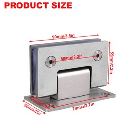 KAFENDA 90 Degree Shower Door Hinges, Heavy Duty Frameless Glass Door Hinges Stainless Steel Bathroom Gate Clamp for 8-12 mm Toughened Glass, Rust & Corrosion Resistance