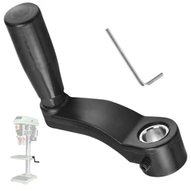 Drill Press Table Elevation Crank Handle P/N 1344258 for Delta drill Press Table, having a 14.5 mm (9/16") diameter elevating shaft and 6" swing