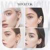 WPGLOOK 4pcs 1/2"(12mm) Ear Gauges Tunnels Plugs: Black and Silver
