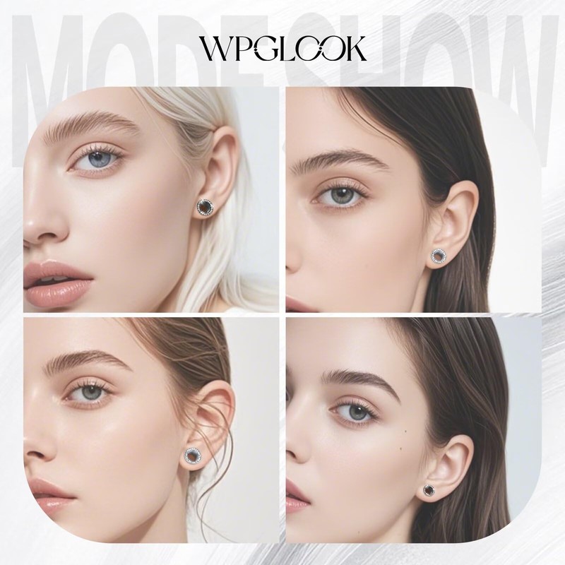 WPGLOOK 4pcs 1/2"(12mm) Ear Gauges Tunnels Plugs: Black and Silver