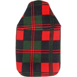 Vagabond 2L Red Green Check Hot Water Bottle and Cover
